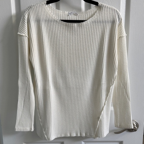 Vici Tops - VICI - First Love Cream Waffle Knit Long Sleeve Tee